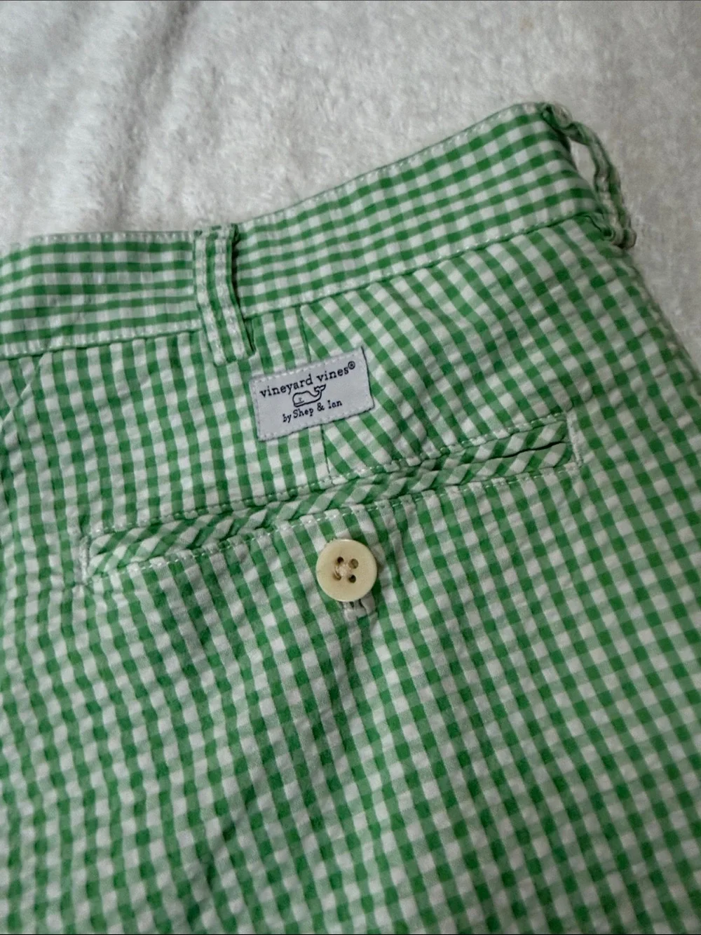 Vineyard Vines Mint Green Gingham Flat-Front Shorts